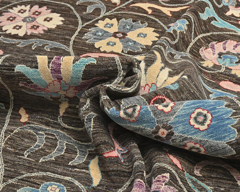 9x12 Zeigler Brown Afghan Hand Knotted Wool Area Rug